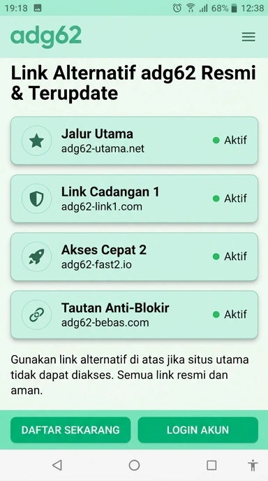 Halaman Link Alternatif adg62 untuk Pengguna Android