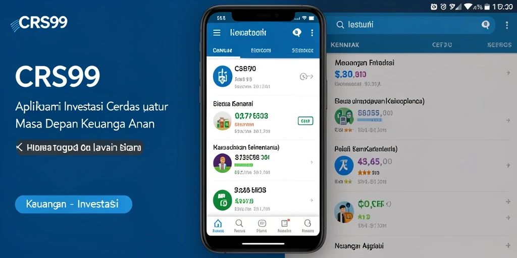 Antarmuka aplikasi CRS99 yang menarik dan informatif untuk investasi.