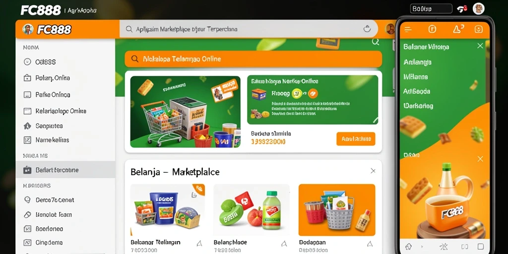 Tampilan antarmuka utama FC888 yang memudahkan navigasi belanja online.