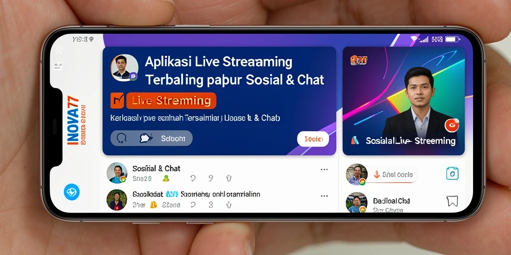 Tampilan antarmuka siaran langsung INOVA77 yang ramah pengguna.