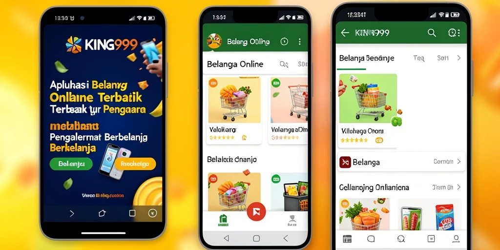 Antarmuka aplikasi KING999 yang user-friendly untuk Belanja Online.