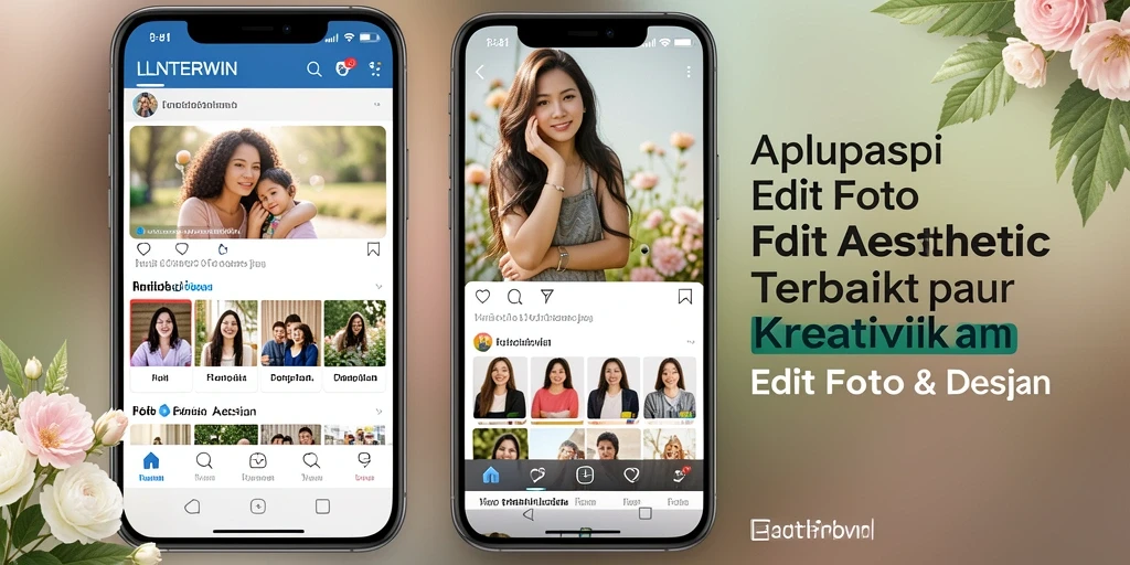 Tampilan antarmuka LNTERWIN yang menawan untuk edit foto aesthetic.