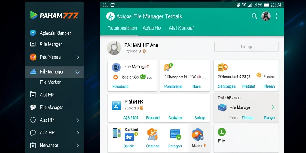 Antarmuka PAHAM777 dengan fitur pengelolaan file yang lengkap.