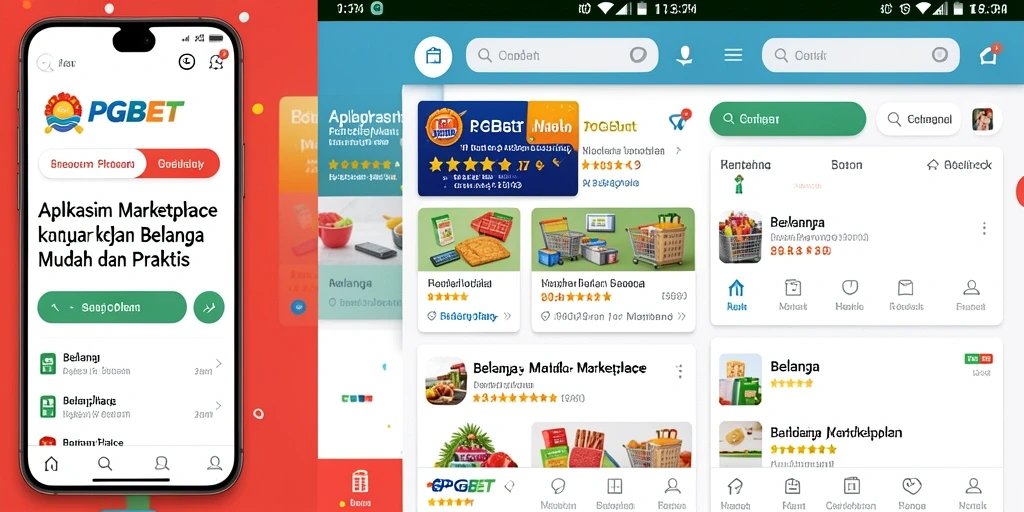 Antarmuka utama PGBET menampilkan berbagai pilihan produk Marketplace.