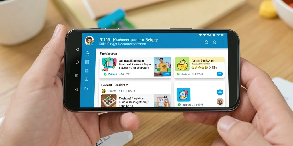 Antarmuka aplikasi Flashcard RI188 yang interaktif dan menarik.