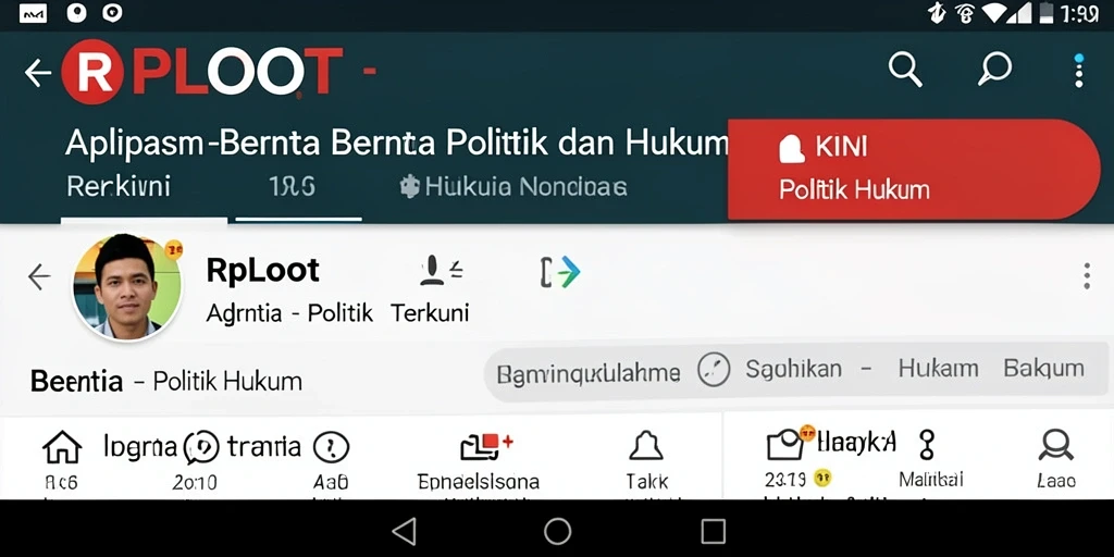 Antarmuka RPLOOT yang modern dan informatif tentang politik dan hukum.