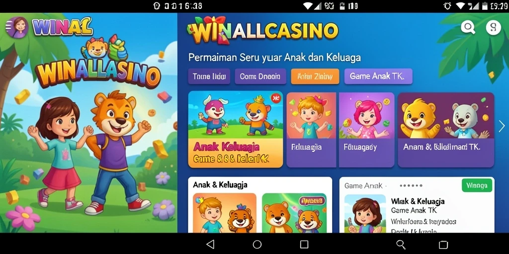 Tampilan antarmuka yang ceria dan interaktif dari WINALLCASINO.